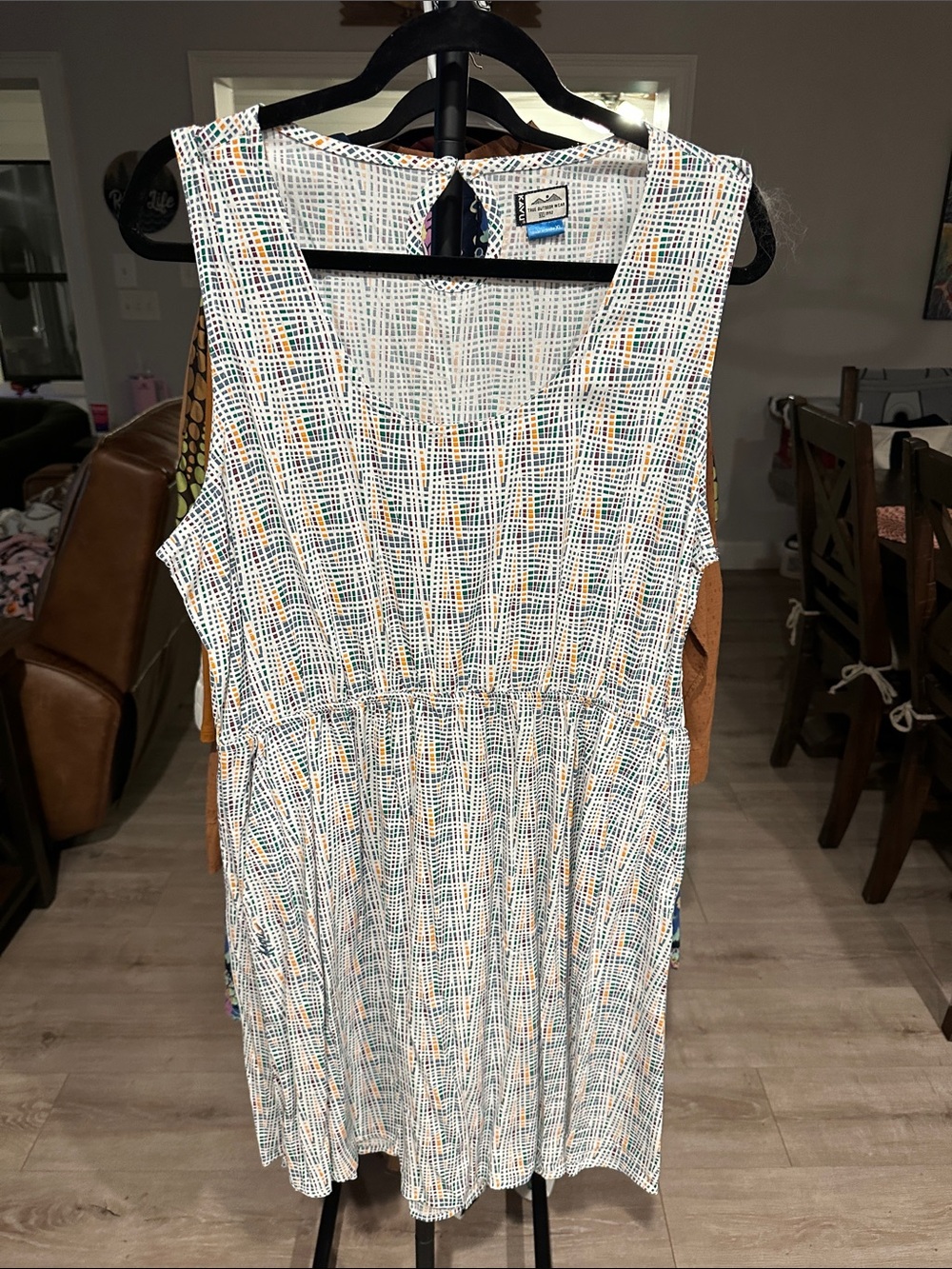 Kavu White Multicolor Grid Sundress
